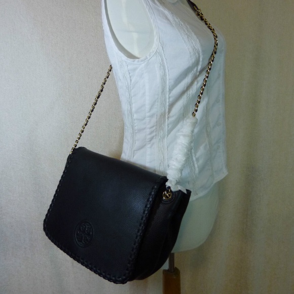 Tory Burch Marion Classic Black Leather Small Flap Shoulder Bag/Crossbody Bag - Picture 6 of 13
